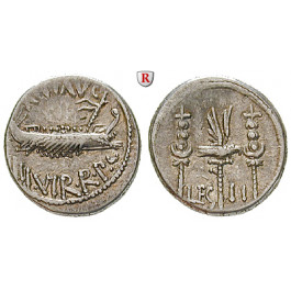 Römische Republik, Marcus Antonius, Denar 32-31 v.Chr., ss+/vz