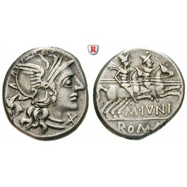 Römische Republik, M. Junius Silanus, Denar 145 v.Chr., ss+