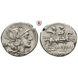 Römische Republik, M. Junius Silanus, Denar 145 v.Chr., ss-vz