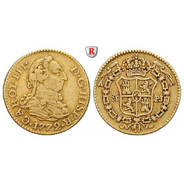 Spanien, Carlos III., 1/2 Escudo 1772, ss+