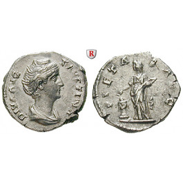 Römische Kaiserzeit, Faustina I., Frau des Antoninus Pius, Denar nach 141, vz/ss-vz