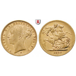 Australien, Victoria, Sovereign 1887, 7,32 g fein, ss+