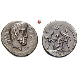 Römische Republik, L. Titurius Sabinus, Denar 89 v.Chr., f.vz