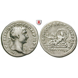 Römische Kaiserzeit, Traianus, Denar 103-111, ss+