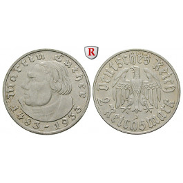 Drittes Reich, 2 Reichsmark 1933, Luther, J, vz, J. 352