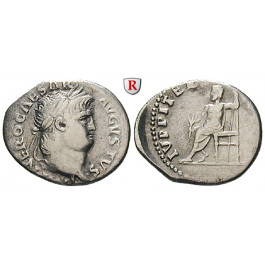 Römische Kaiserzeit, Nero, Denar 66-67, ss+