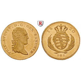 Sachsen, Königreich Sachsen, Friedrich August I., Dukat 1820, ss-vz/vz