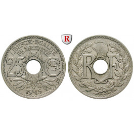 Frankreich, III. Republik, 25 Centimes 1915, st