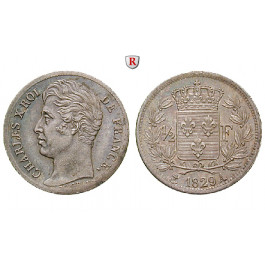 Frankreich, Charles X., 1/2 Franc 1829, vz