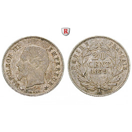 Frankreich, Napoleon III., 20 Centimes 1859, ss+