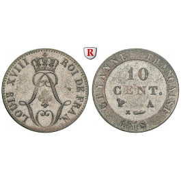 Französisch-Guayana, Louis XVIII., 10 Centimes 1818, vz+