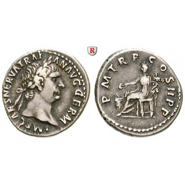 Römische Kaiserzeit, Traianus, Denar 98-99, ss+