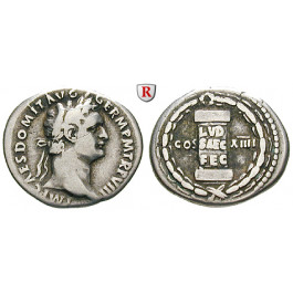 Römische Kaiserzeit, Domitianus, Denar 88, ss