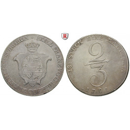 Mecklenburg, Mecklenburg-Schwerin, Friedrich Franz I., 2/3 Taler 1791, ss+