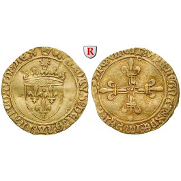 Frankreich, Charles VIII., Ecu d´or au soleil o.J. (1494), ss-vz