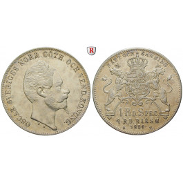 Schweden, Oskar I., Riksdaler specie 1856, ss-vz