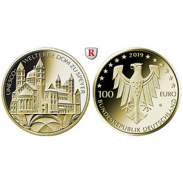 Bundesrepublik Deutschland, 100 Euro 2019, Dom zu Speyer, A, 15,55 g fein, st