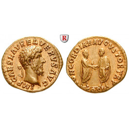 Römische Kaiserzeit, Lucius Verus, Aureus 166, vz/ss-vz