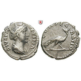 Römische Kaiserzeit, Faustina I., Frau des Antoninus Pius, Denar nach 141, ss+