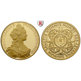 Personenmedaillen, Katharina II. die Große - Zarin von Russland, Goldmedaille o.J., 7,88 g fein, PP