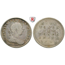Irland, George III., 10 Pence 1805, f.ss