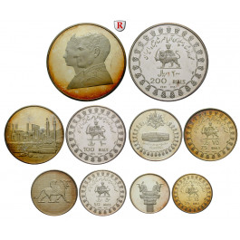 Iran, Mohammed Riza Pahlevi, Satz 1971, 134,87 g fein, PP