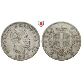Italien, Königreich, Vittorio Emanuele II., Lira 1863, ss+