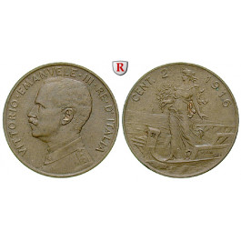 Italien, Königreich, Vittorio Emanuele III., 2 Centesimi 1906, vz-st