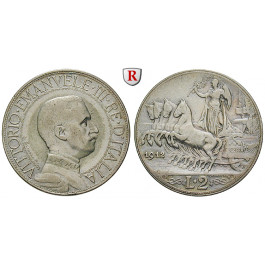 Italien, Königreich, Vittorio Emanuele III., 2 Lire 1912, ss