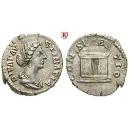 Römische Kaiserzeit, Faustina II., Frau des Marcus Aurelius, Denar 145-161, ss+