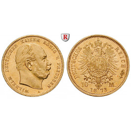 Deutsches Kaiserreich, Preussen, Wilhelm I., 10 Mark 1873, A, vz/vz-st, J. 242