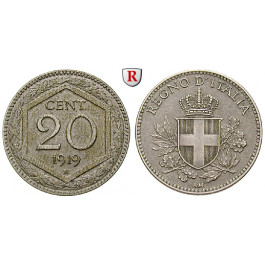 Italien, Königreich, Vittorio Emanuele III., 20 Centesimi 1919, vz