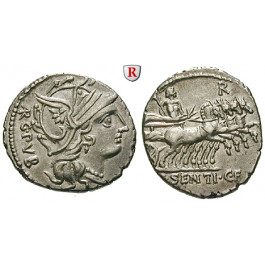 Römische Republik, L. Sentius, Denar 101 v.Chr., vz