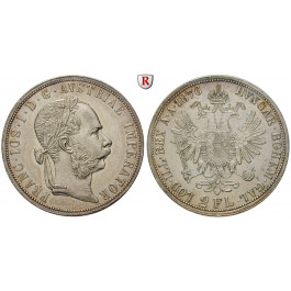 Österreich, Kaiserreich, Franz Joseph I., Doppelgulden 1876, ss-vz