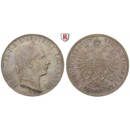 Österreich, Kaiserreich, Franz Joseph I., Gulden 1857, vz/vz-st