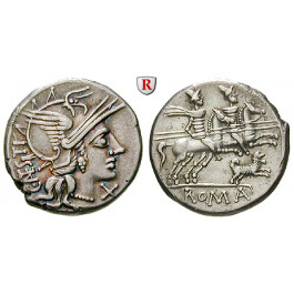 Römische Republik, C. Antestius, Denar 146 v.Chr., ss-vz