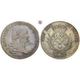 Bayern, Herzogtum, Maximilian IV. Joseph, Konventionstaler 1802, ss-vz