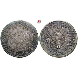Sachsen, Albertinische Linie, Christian II., Johann Georg, August unter Vormundschaft, Reichstaler 1593, ss-vz/vz