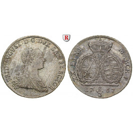Sachsen, Albertinische Linie, Friedrich August III., 2/3 Taler 1767, f.vz/vz-st