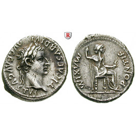 Römische Kaiserzeit, Tiberius, Denar 36-37, f.vz