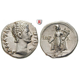 Römische Kaiserzeit, Augustus, Denar 15-13 v.Chr., vz+