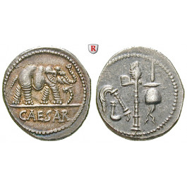 Römische Republik, Caius Iulius Caesar, Denar 49-48 v.Chr., vz/ss-vz