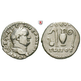 Römische Kaiserzeit, Vespasianus, Denar 70-72, ss