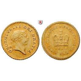 Grossbritannien, George III., 1/3 Guinea 1810, 2,57 g fein, ss-vz