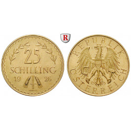 Österreich, 1. Republik, 25 Schilling 1926, 5,29 g fein, vz+
