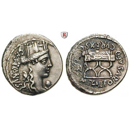 Römische Republik, M. Plaetorius Cestianus, Denar, ss