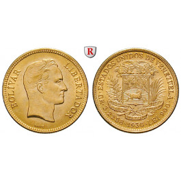 Venezuela, Republik, 10 Bolivares 1930, 2,9 g fein, vz+