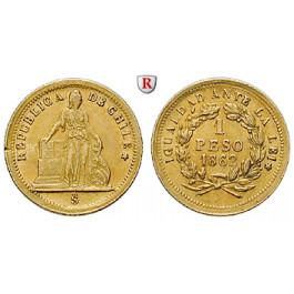 Chile, Republik, Peso 1862, 1,38 g fein, f.vz