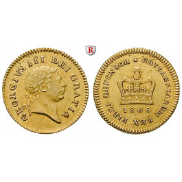 Grossbritannien, George III., 1/3 Guinea 1806, 2,63 g fein, ss+