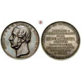 Braunschweig, Königreich Hannover, Georg V., Silbermedaille 1864, ss-vz